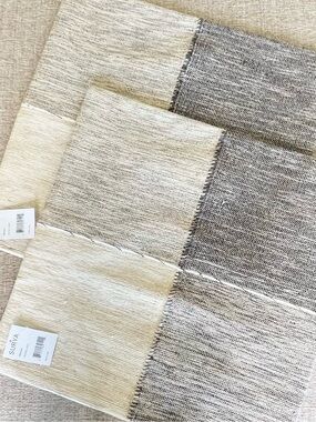 NWT Surya Bartram Wool Blend Patchwork 20” x 20” Pillow Cover Set- Cream/Gray